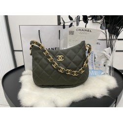 Chanel Hobo Handbag Emerald Green For Women, Women’s Bags 9.4in/24cm