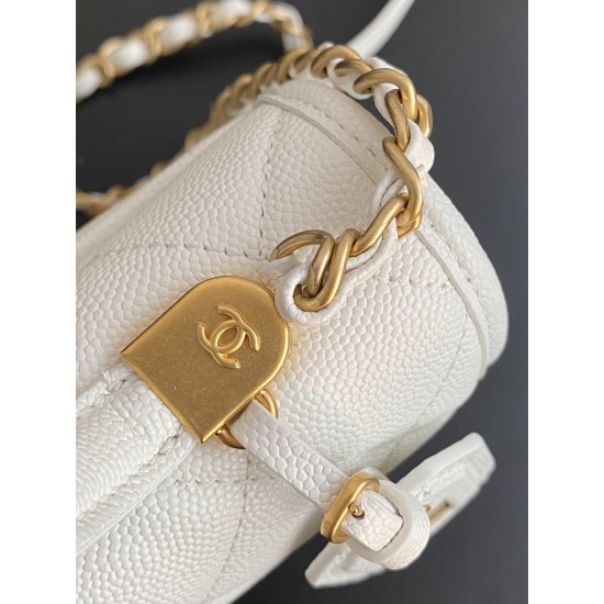 Chanel Small Flap Bag With Top Handle White For Women, Women’s Bags 8.1in/20.5cm