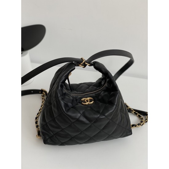 Chanel Maxi Hobo Bag Black For Women, Women’s Bags 13.7in/35cm AS3488 B08857 94305