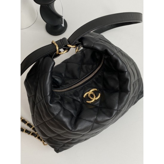 Chanel Maxi Hobo Bag Black For Women, Women’s Bags 13.7in/35cm AS3488 B08857 94305