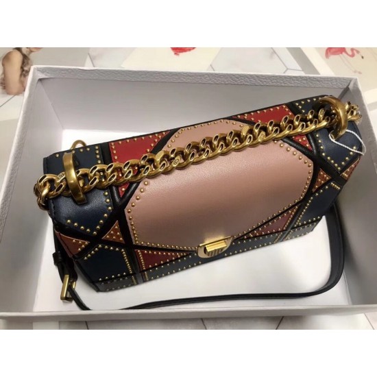 Dior Diorama Bag In Multi-coloured Patchwork