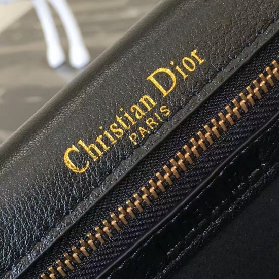 Dior Diorama Bag In Black Studded Lambskin