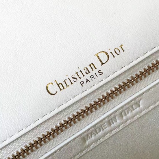 Dior Diorama Bag In White Studded Lambskin