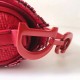 Dior Saddle Bag In Red Braided Leather Strips With Fringe