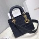 Dior Medium Lady D-Lite Bag In Black Embroidered Canvas