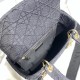 Dior Medium Lady D-Lite Bag In Black Embroidered Canvas