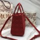 Dior Medium Lady Dior Bag In Cherry Ultra Matte Calfskin