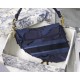 Dior Saddle Bag In Blue Camouflage Canvas