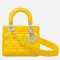 Dior My Lady Dior Bag In Yellow Lambskin