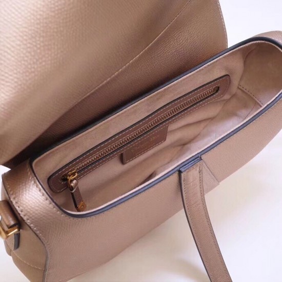 Dior Saddle Bag In Champagne Metallic Grained Calfskin