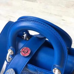 Dior My Lady Dior Bag In Blue Lambskin