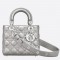 Dior My Lady Dior Bag In Silver Grained Calfskin