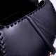 Dior Saddle Bag In Black Calfskin With Threaded Edges