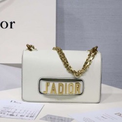 Dior White J'Adior Calfskin Flap Bag