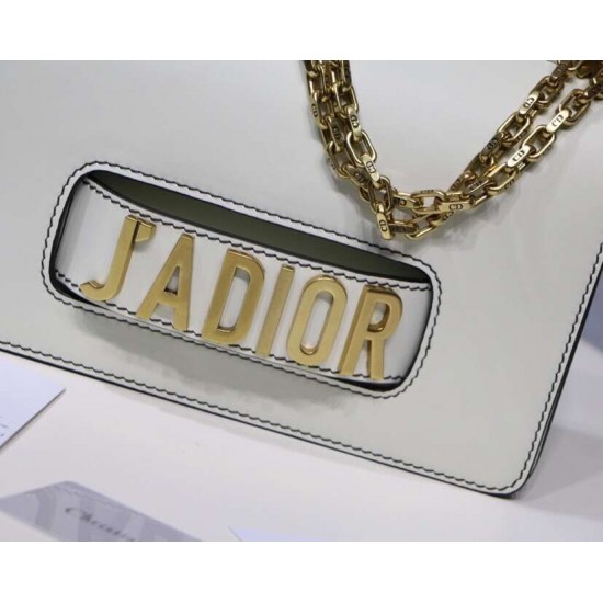 Dior White J'Adior Calfskin Flap Bag