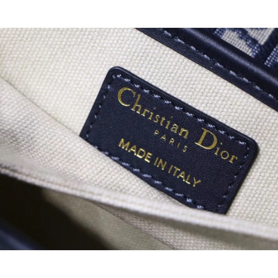 Dior DiorAddict Square Flap Bag In Blue Oblique Canvas