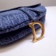 Dior Saddle Bag In Denim Blue Dior Oblique Canvas