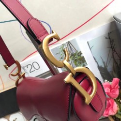 Dior Saddle Bag In Red Calfskin