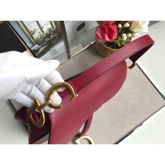 Dior Saddle Bag In Red Calfskin