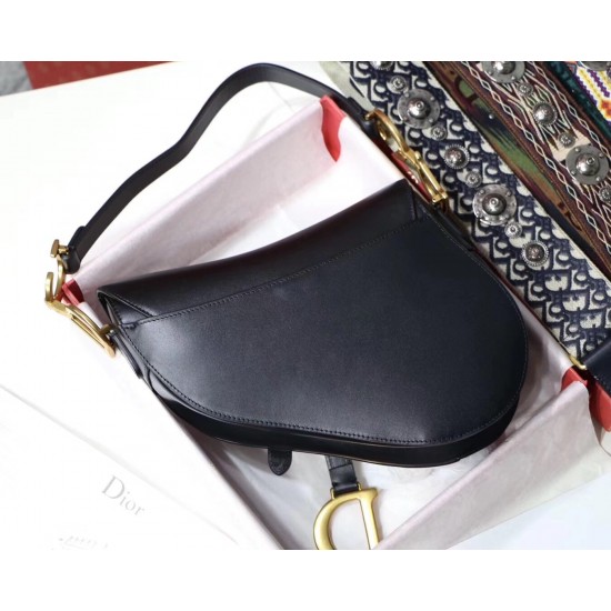 Dior Saddle Bag In Black Calfskin