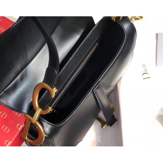 Dior Saddle Bag In Black Calfskin