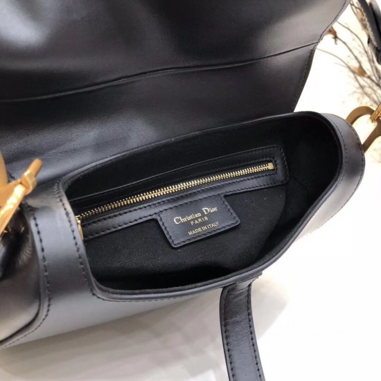 Dior Saddle Bag In Black Calfskin