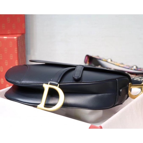 Dior Saddle Bag In Navy Blue Calfskin