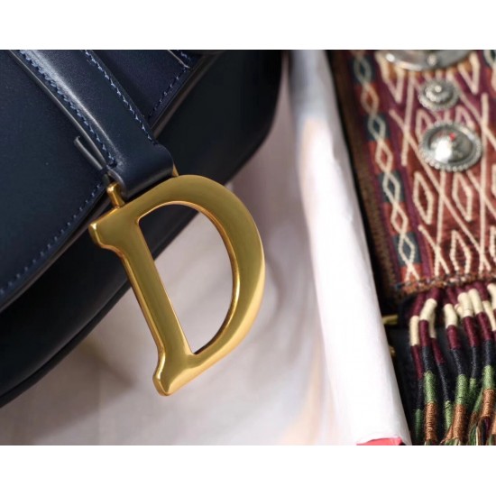 Dior Saddle Bag In Navy Blue Calfskin