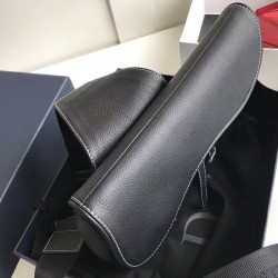 Dior Men's Saddle Belt Bag In Black Grained Calfskin