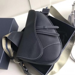 Dior Men's Saddle Belt Bag In Navy Grained Calfskin