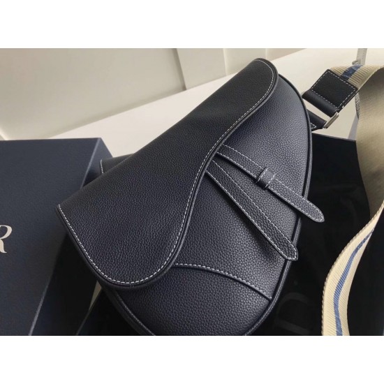 Dior Men's Saddle Belt Bag In Navy Grained Calfskin