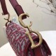 Dior Mini Saddle Bag In Bordeaux Oblique Jacquard Canvas