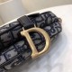 Dior Mini Saddle Bag In Blue Oblique Jacquard Canvas