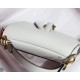 Dior Mini Saddle Bag In White Grained Calfskin