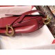 Dior Mini Saddle Bag In Red Calfskin