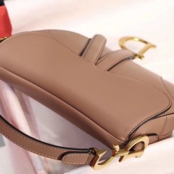 Dior Mini Saddle Bag In Nude Calfskin