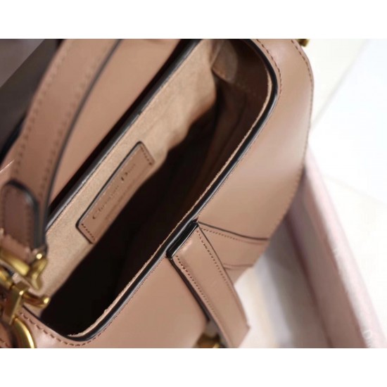 Dior Mini Saddle Bag In Nude Calfskin