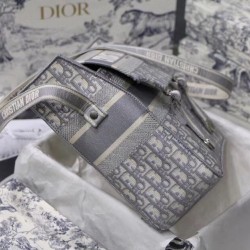 Dior Diorcamp Messenger Bag In Grey Oblique Canvas