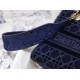 Dior Medium Lady D-Lite Bag In Blue Embroidered Velvet