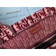 Dior Small Book Tote Bag In Bordeaux Oblique Embroidered Velvet