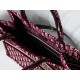 Dior Small Book Tote Bag In Bordeaux Oblique Embroidered Velvet