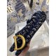 Dior Saddle Bag In Blue Dior Oblique Embroidered Velvet