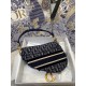 Dior Saddle Bag In Blue Dior Oblique Embroidered Velvet