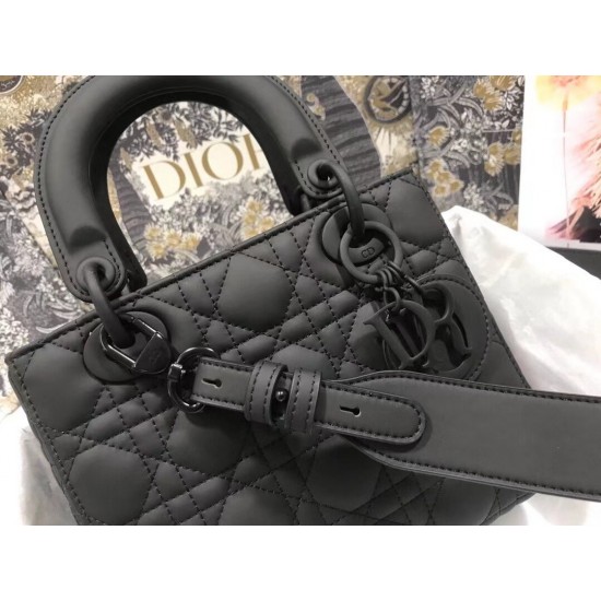 Dior Lady Dior My ABCDior Bag In Black Ultramatte Calfskin