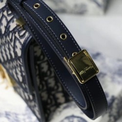 Dior 30 Montaigne Bag In Blue Oblique Jacquard Canvas