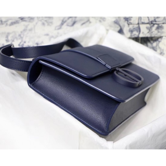 Dior 30 Montaigne Bag In Indigo Blue Matte Grained Calfskin