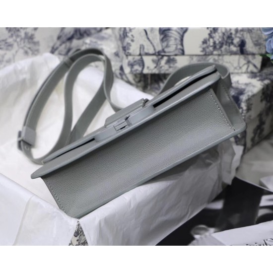 Dior 30 Montaigne Bag In Grey Ultra Matte Grained Calfskin