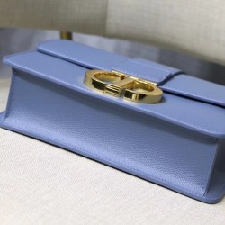 Dior 30 Montaigne Bag In Denim Blue Grained Calfskin