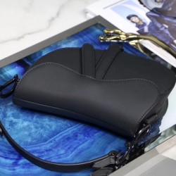 Dior Mini Saddle Bag In Black Ultra Matte Leather