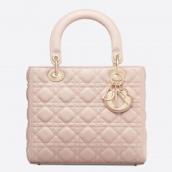 Dior Medium Lady Dior Bag In Pink Lambskin